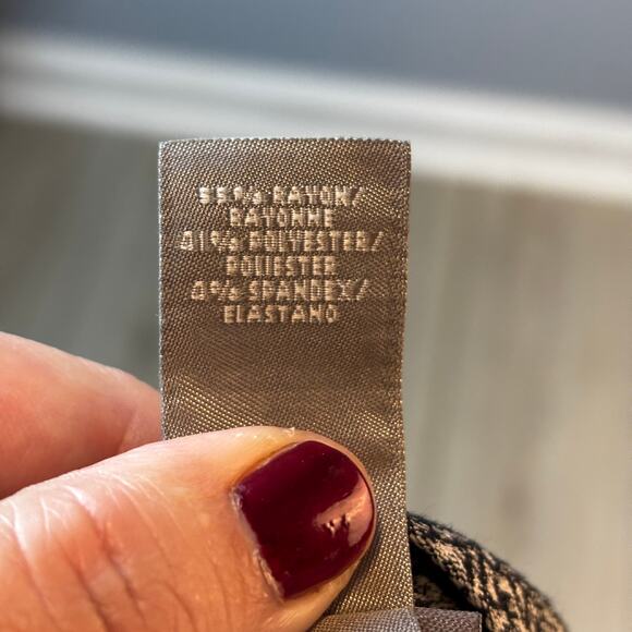 Sigrid Olsen Dress Pants Trouser Black Silver Metallic Pattern Size 12 Holiday - Picture 8 of 9